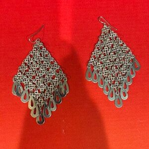 Elegant Silver Chandelier Earrings